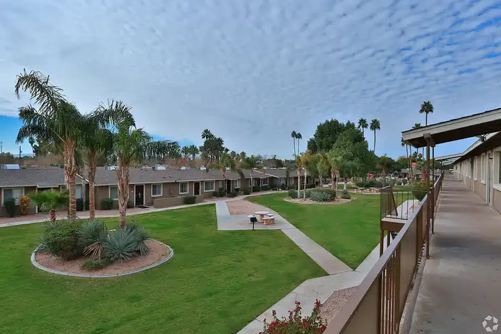 Shared outdoor space at Camelback Courtyard.